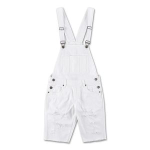 Pink Dolphin Tsunami Denim Overall Shorts in White